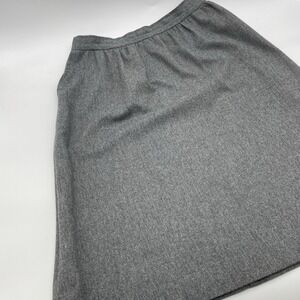 VTG Hunter Sportswear Womens‎ Sz 12 Gray Wool Midi Skirt Satin Lined Pockets USA